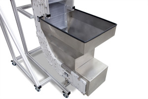 DynaCon stainless steel hopper for parts conveying.