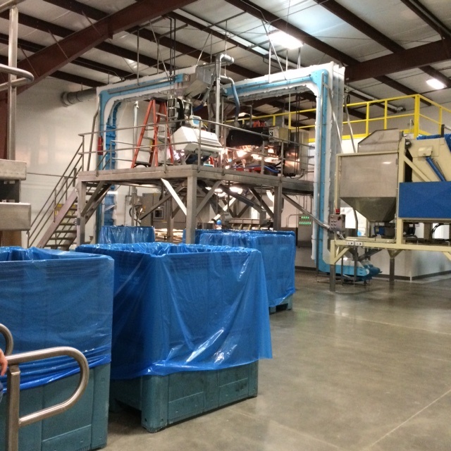 Vertical Z Conveyors at almond processor