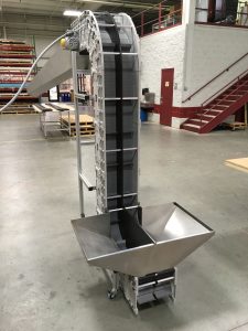 Bucket Elevator / Vertical Conveyor with Split Belt & Hopper