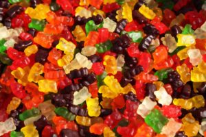 Colorful assortment of Gummy Bears - Sticky Food Product