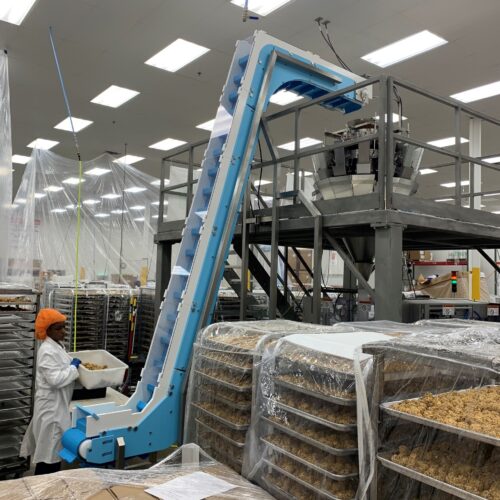 DynaClean conveyor at a gluten free food production plant