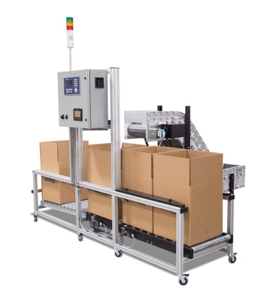 A standard box filling conveyor