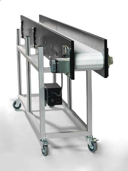 A pharmaceutical conveyor with clean room ready accessories