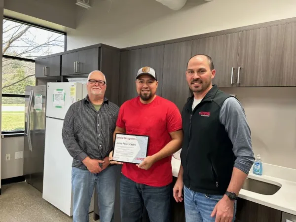  Jaime Perez-Castro, Production Floor Supervisor given recognition award for Spring 2025
