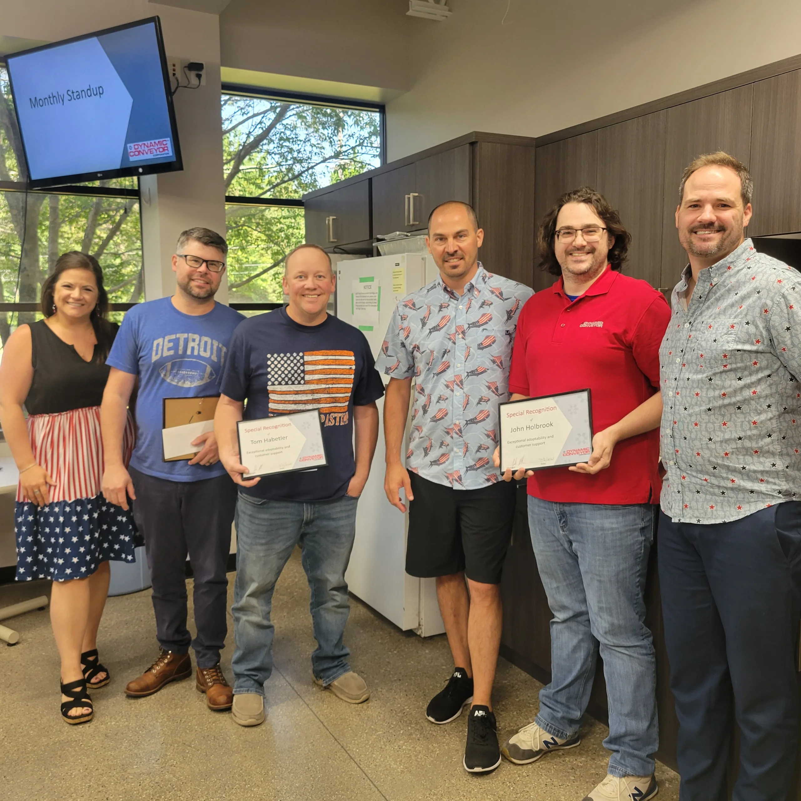 Dynamic Conveyor employee recognition July 4th cookout