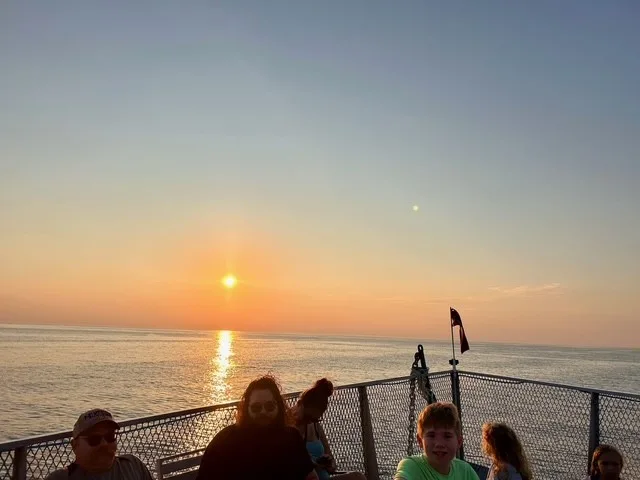 Sunset view off of boat deck