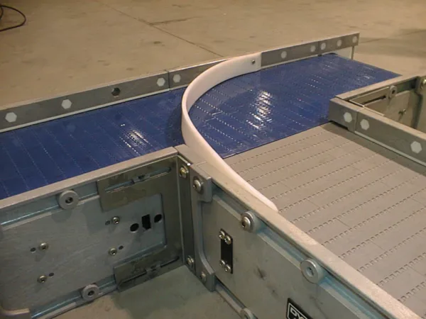 Transfer Conveyor 3 inline transfer merge arm on conveyor system