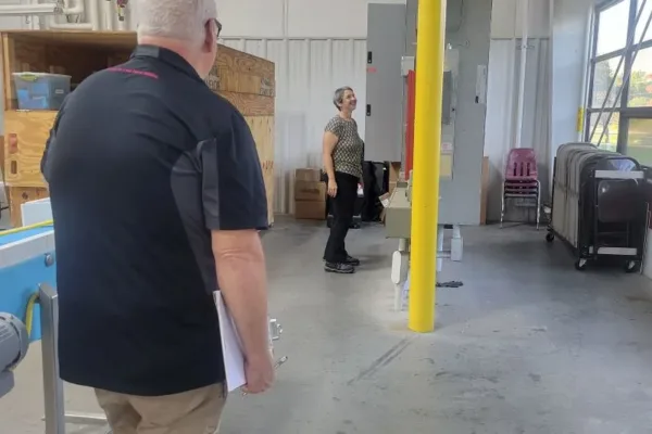 MIOSHA representative touring Dynamic Conveyor's facility