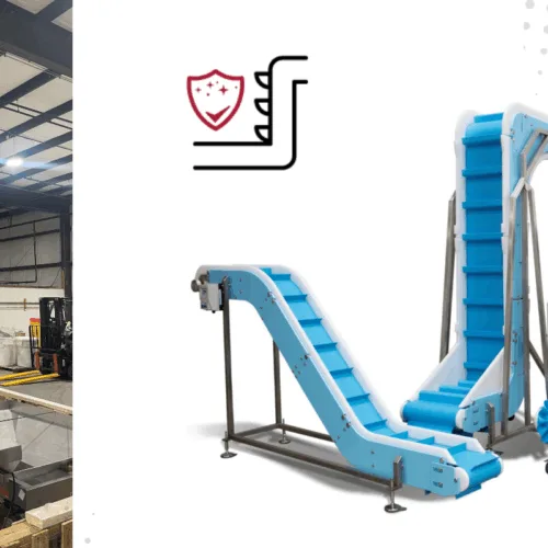 Sanitary z style incline conveyor to solve food packaging bottlenecks