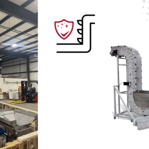 Sanitary z style incline conveyor to solve food packaging bottlenecks