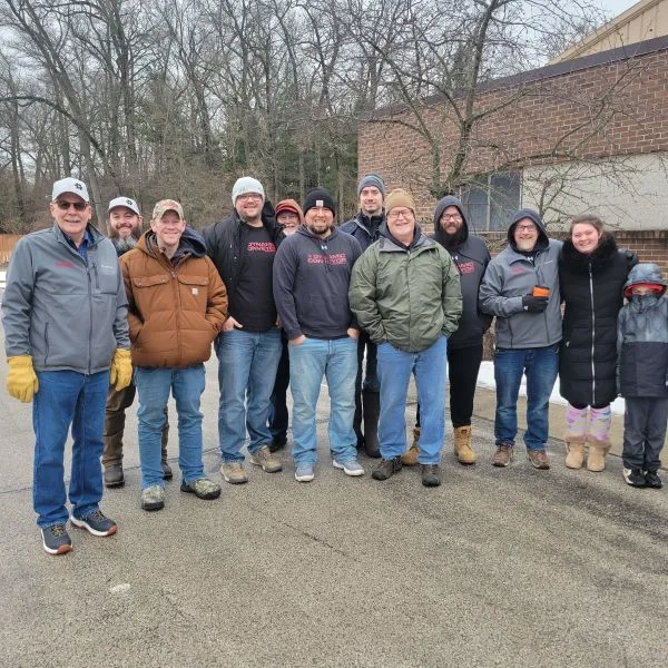 Group of Dynamic Conveyor staff volunteers for the 2026 Feeding America WM event