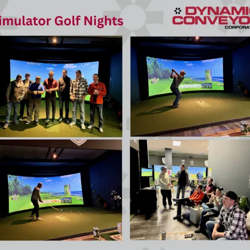 collage of images from Dynamic Conveyor Golf night