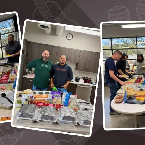 collage of pics from Dynamic Conveyor's Cinco de Mayo Lunch celebration
