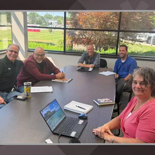 Sales team together for lunch and learn event