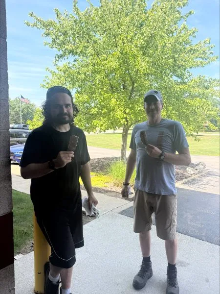 Lee-Luke-ice-cream Lee and Luke with ice cream bars