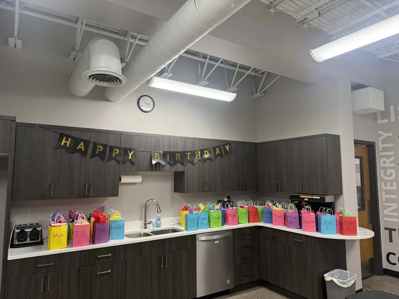 35th-bday-Gifts gifts lined up in colorful gift bags for the 35th celebration