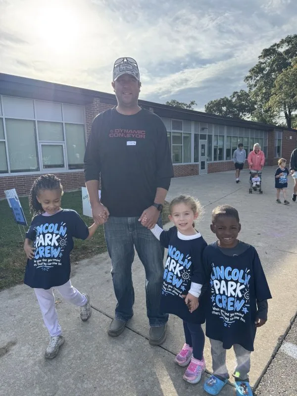 2026-walkathon-Nick-Kids Nick and kids from Lincoln Park Elementary School